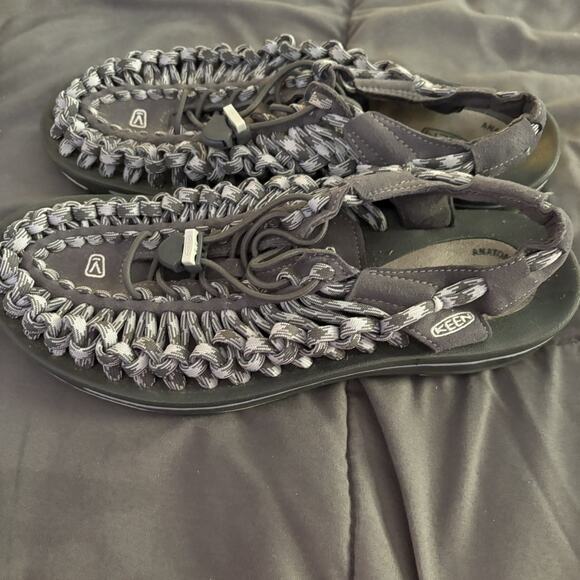 KEEN Uneek Gray Braided Corded Slip-on Sandal Men's Size 9 EUC - Picture 4 of 6